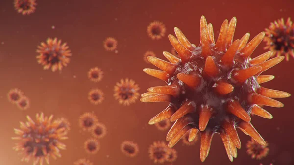 Ognisko Koronawirusu Wirusa Grypy 2019 Ncov Koncepcja Pandemii Epidemii Komórek — Zdjęcie stockowe