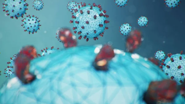 3D illustration, abstract pathogen as a type of flu - H1N1, hepatitis viruses, influenza virus, flu, aids. Virus abstract background. Virus infects human cells. Infection causing chronic disease