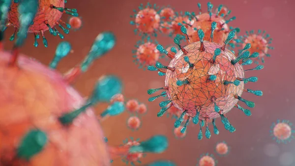 Abstrakt Virusbaggrund Patogen Påvirker Luftvejene Covid Infektion Begrebet Pandemi Virusinfektion - Stock-foto