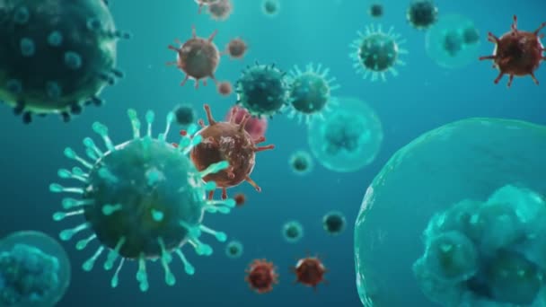 Koronavirüs Salgını Grip Virüsü 2019 Ncov Salgın Hastalık Kavramı Insan — Stok video