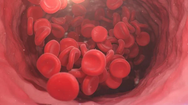 Illustration Röda Blodkroppar Inuti Artär Ven Blodflödet Inuti Levande Organism — Stockfoto