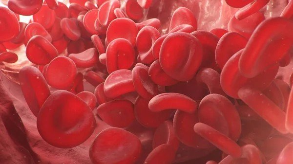 Ilustración Glóbulos Rojos Dentro Una Arteria Vena Flujo Sangre Dentro — Foto de Stock