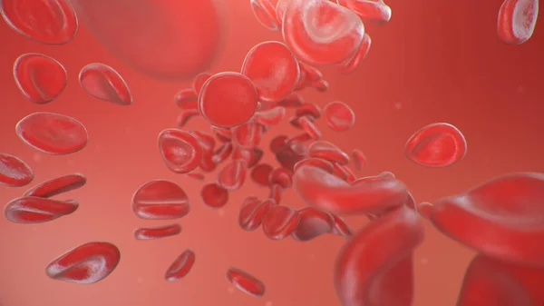 Glóbulos Rojos Sobre Fondo Rojo Flujo Sangre Organismo Vivo Concepto — Foto de Stock