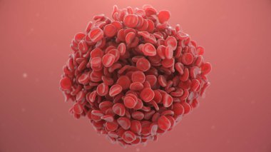Abstract sphere from a blood clot cells background. Scientific and medical microbiological concept. Enrichment with oxygen and important nutrients. Transfer of important elements, 3d illustration clipart