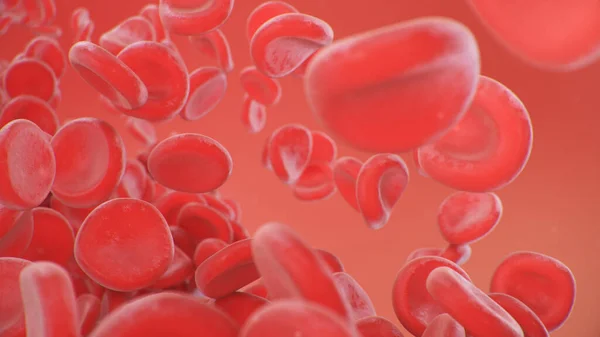 Czerwone Krwinki Czerwonym Tle Przepływ Krwi Żywym Organizmie Pojęcie Naukowe — Zdjęcie stockowe