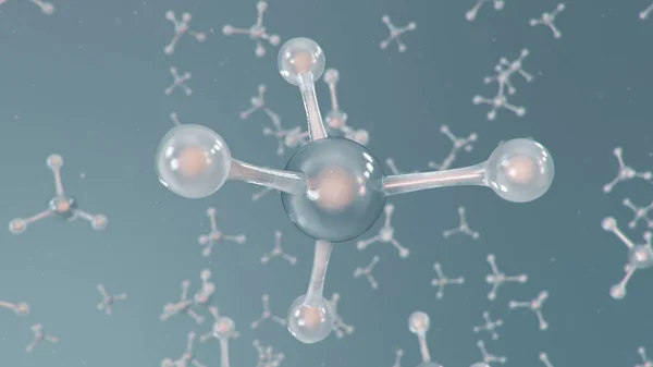 3D illustration molecular structure. Molecular chemistry, background with molecular element of the atom. Medical background. Genome at the molecular level.