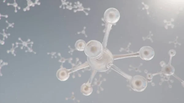 分子構造 分子化学 原子の分子要素を持つ背景 医学的背景 分子レベルでのゲノム 3Dイラスト — ストック写真