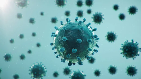 Outbreak Coronavirus Flu Virus Covid Concept Pandemic Epidemic Human Cells — Stock Photo, Image
