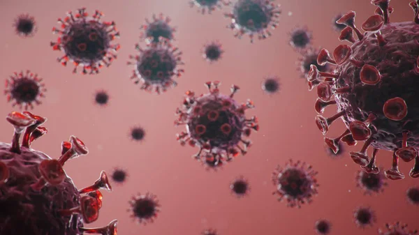 Ilustración Brote Coronavirus Concepto Bajo Microscopio Propagación Del Virus Dentro —  Fotos de Stock