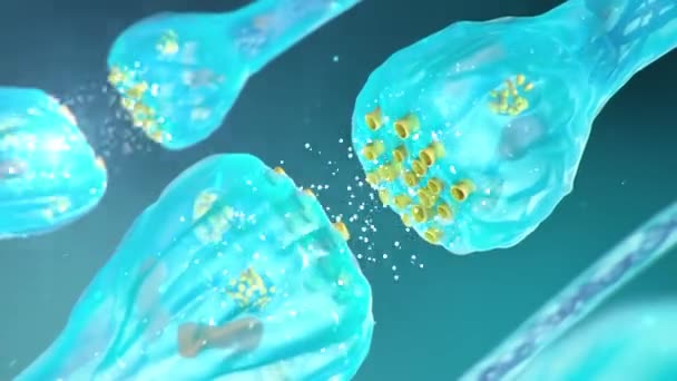 Proceso Transmisión Neuronal Video Movimiento — Vídeos de Stock