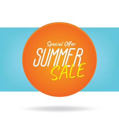 Başlık sayfası veya poster için güneş gibi yaz satış başlığı tasarım. Sa