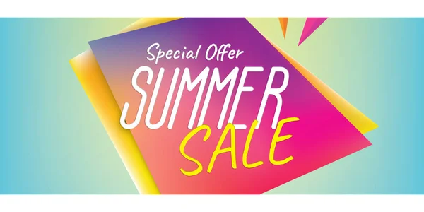 Πώληση καλοκαίρι επικεφαλίδα σχεδίαση πολύχρωμο απότομη σχήμα για banner ή po — Διανυσματικό Αρχείο