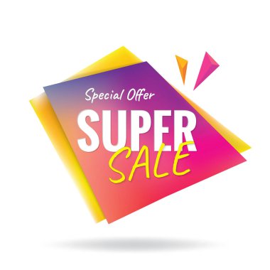 Başlık sayfası veya poster için süper Satılık renkli keskin başlık tasarım. S