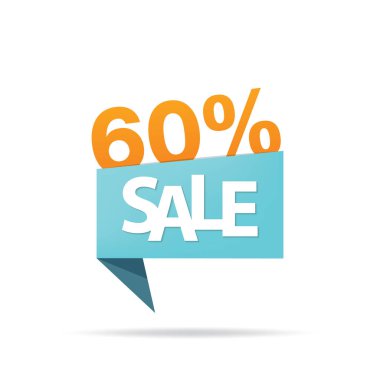 Mavi ve turuncu yüzde 60 başlık tasarım ayarlamak Vol.4 Satılık işareti fo