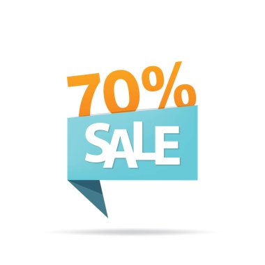 Mavi ve turuncu yüzde 70'i başlık tasarım ayarlamak Vol.4 Satılık işareti fo