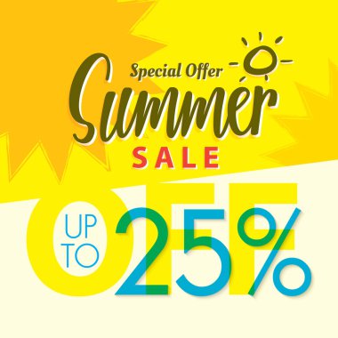 Yaz Satılık V.2 yüzde 25'i sarı başlık tasarım banne için ayarla