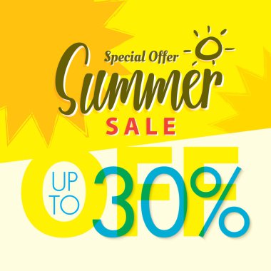 Yaz Satılık V.2 yüzde 30'i sarı başlık tasarım banne için ayarla