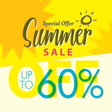 Yaz Satılık V.2 yüzde 60'ı sarı başlık tasarım banne için ayarla