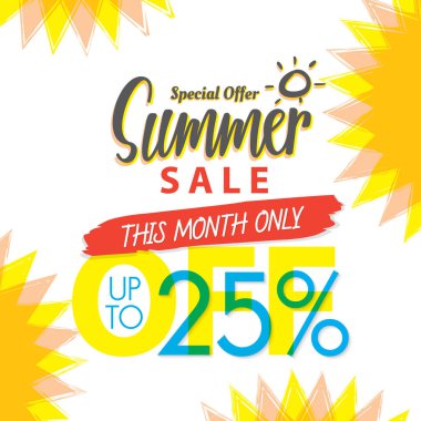 Yaz Satılık V.4 yüzde 25'i renkli başlık tasarım banne için ayarla