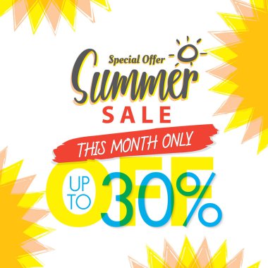 Yaz Satılık V.4 yüzde 30 renkli başlık tasarım banne için ayarla