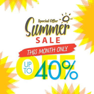 Yaz Satılık V.4 yüzde 40 renkli başlık tasarım banne için ayarla