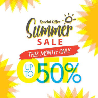 Yaz Satılık V.4 yüzde 50 renkli başlık tasarım banne için ayarla