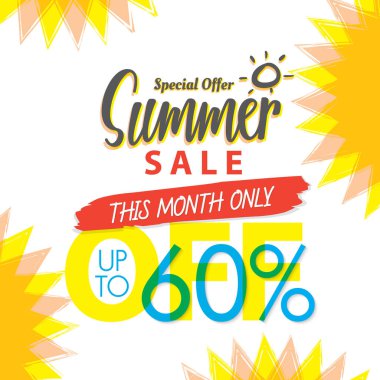 Yaz Satılık V.4 yüzde 60'ı renkli başlık tasarım banne için ayarla