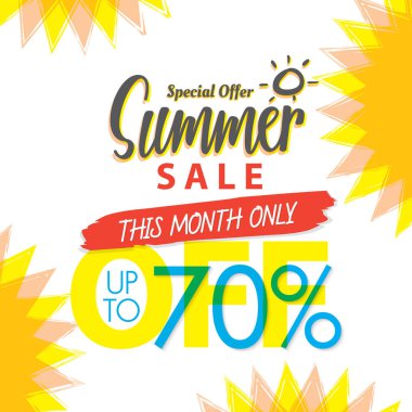 Yaz Satılık V.4 yüzde 70'i renkli başlık tasarım banne için ayarla