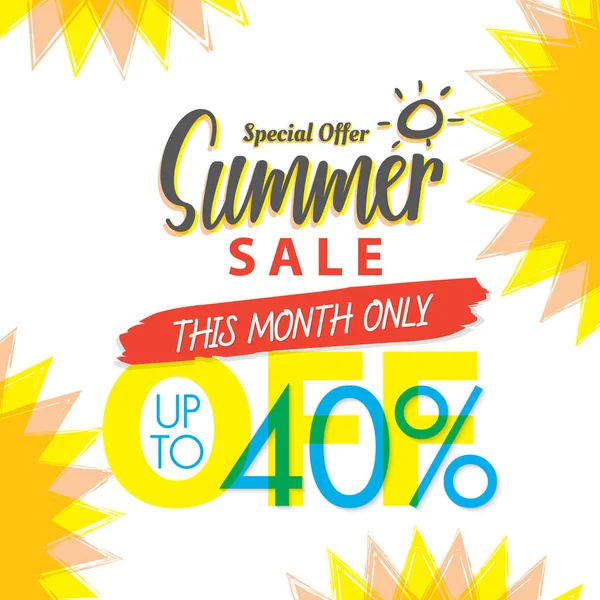 Yaz Satılık V.4 yüzde 40 renkli başlık tasarım banne için ayarla