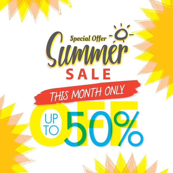 Yaz Satılık V.4 yüzde 50 renkli başlık tasarım banne için ayarla