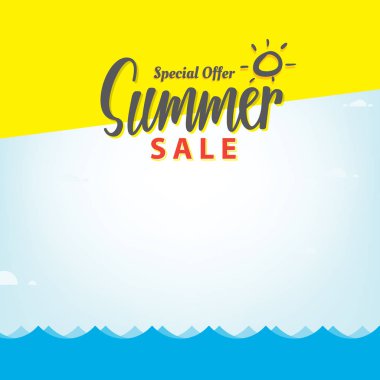 Yaz Satılık boş çerçeve başlık sayfası veya poster için tasarım doğru gidiyor. Sal