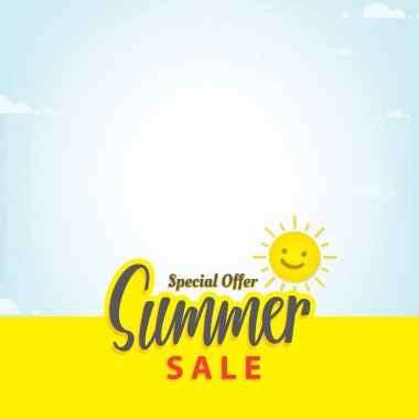 Yaz Satılık boş çerçeve başlık sayfası veya poster için tasarım doğru gidiyor. Sal