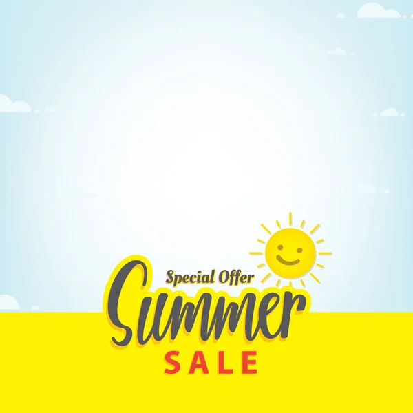 Πώληση καλοκαίρι κενό πλαίσιο κατεύθυνση σχεδιασμού για banner ή αφίσα. Sal — Διανυσματικό Αρχείο