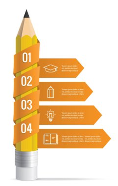 Kurdele ile ok resimde infographics şablon hasta kalem