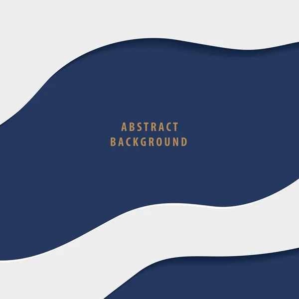 Moderna forma libre abstracta papel cortado capa fondo bandera azul marino — Vector de stock