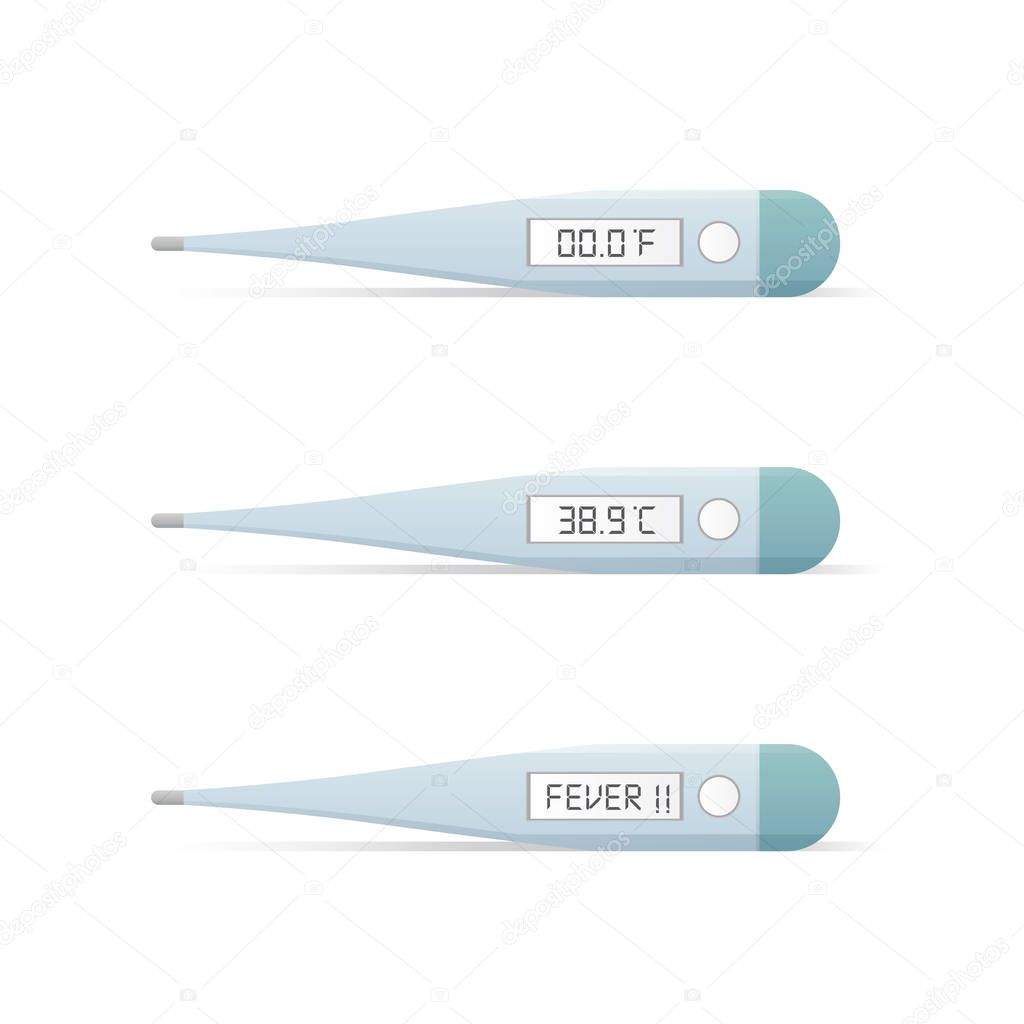 Fever thermometers illustration vector on white background. Medi