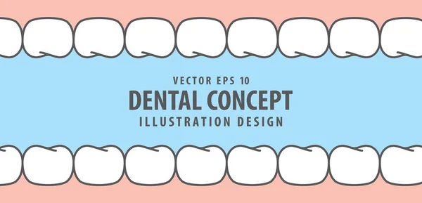 Зуби та гумка всередині перегляду ілюстрація в стилі мультфільму Вектор на b — стоковий вектор