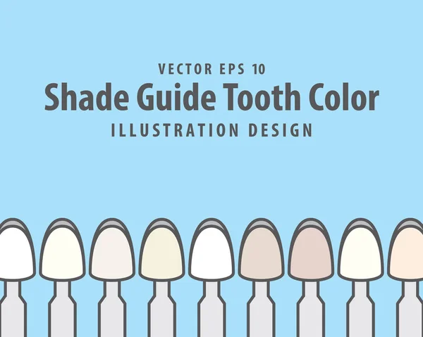 Shade Guide Tooth Color illustration vector on blue background. — Stock Vector