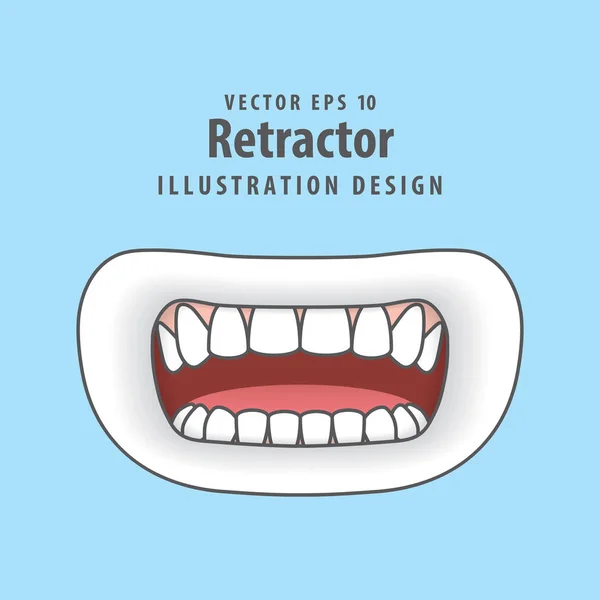 Retractor a tool of dentistry illustration vector on blue backgr — Stock Vector