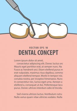 Düzen ölçekleme diş illüstrasyon vektör mavi zemin üzerine. Den