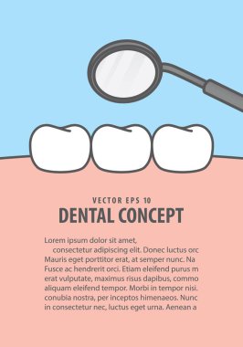 Düzen çürüğü diş illüstrasyon vektör mavi backgrou üzerinde kontrol