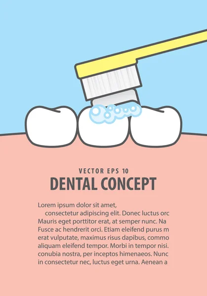Розкладка ілюстрації чищення зубів вектор на синьому фоні. Де — стоковий вектор