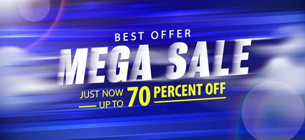 Mega Sale 70 Prozent Rabatt auf Promotion-Website Banner Überschrift Design — Stockvektor