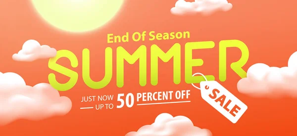 Ende der Saison Sommerverkauf 50 Prozent Rabatt auf Promotion-Website banne — Stockvektor
