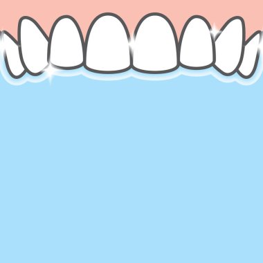 Mavi üzerine boş pankart beyazlatıcı diş illüstrasyon vektörü 