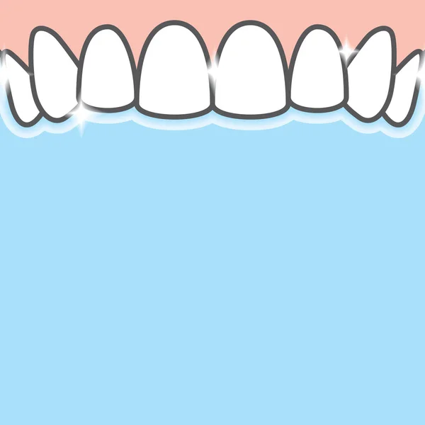 Banner en blanco Dientes blanqueadores superior ilustración vector en azul — Archivo Imágenes Vectoriales