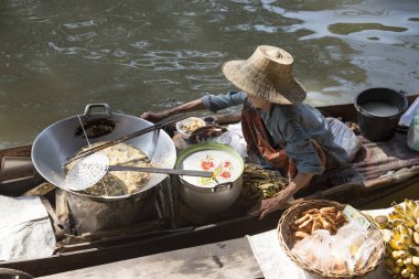 Yüzen Market Tayland Asya gıda satıcı
