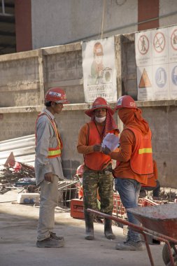 İşçilerin bir şantiye Bangkok Tayland