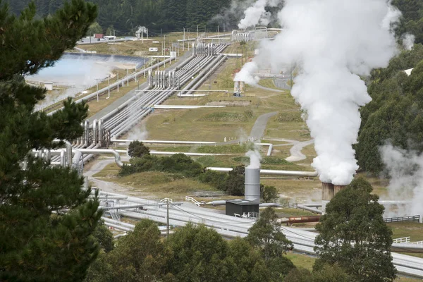 Estación de energía geotérmica Nueva Zelanda — Foto de Stock