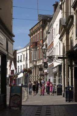 Şehir merkezindeki tarihi Devizes Wiltshire England İngiltere'de küçük bir Pazar kasaba